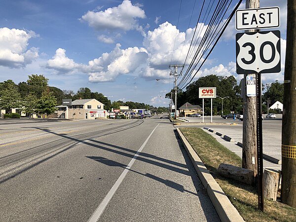 US 30 eastbound in Easttown Township