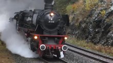 41 018 climbing the Schiefe Ebene with 01 1066 as pusher locomotive (video 34.4 MB)