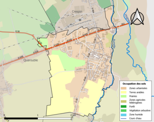 Kolorowa mapa przedstawiająca użytkowanie gruntów.