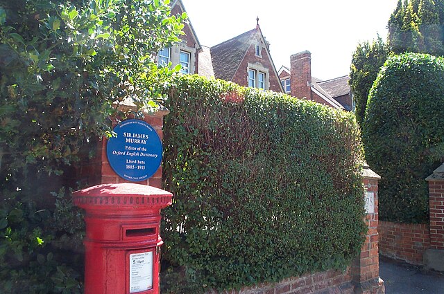 The former residence of the lexicographer James Murray, first editor of the Oxford English Dictionary, at 78 Banbury Road, opposite the junction with 