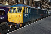 86101 at London King's Cross preparing to depart with a service to Doncaster 86101 Hull Trains 1.jpg