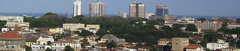Panorama general de los suburbios que rodean el distrito central de negocios de Acra, la capital de la Gran Acra, 2008.