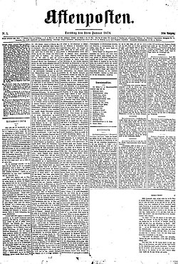 Aftenposten vuodelta 1879