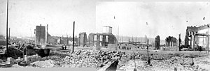 Thumbnail for File:Aftermath of the Seattle fire of June 6 (SEATTLE 2974 merged with SEATTLE 2976).jpg