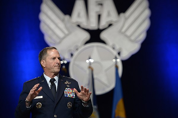 Goldfein gives his first "Air Force Update" at the Air Force Association in September 2016.