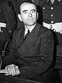 Шпеер під час засідання Міжнародного трибуналу (Нюнрнберг, 1946).