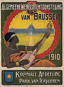 Poster for the colonial section of the Brussels International Exposition of 1910
