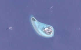Photo satellitaire de l'atoll Alifushi