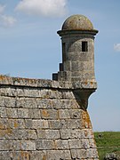 One of the cylindrical watchtower with a dome roof located on the corners of the northern ravelin