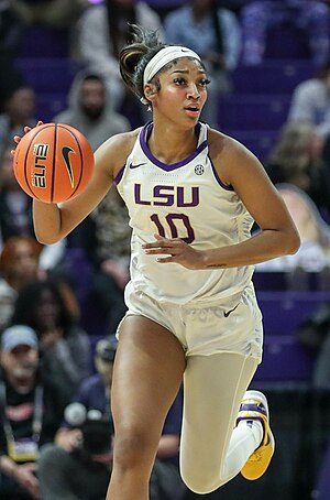 Reese dribbling the ball for LSU