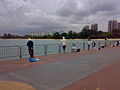 Anglers fishing at Bedok Jetty