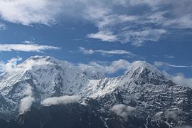 Annapurna Himal from high camp on Mardi Himal trek when it was clearing up after a heavy rainfall by Avi.zoetic