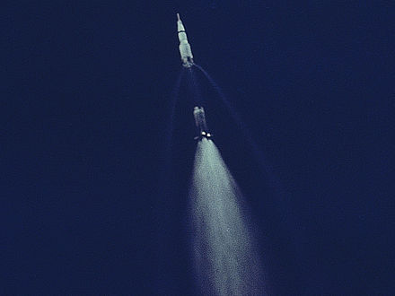 Apollo 11 Saturn V first-stage separation