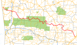 Karte der Arkansas State Route 16