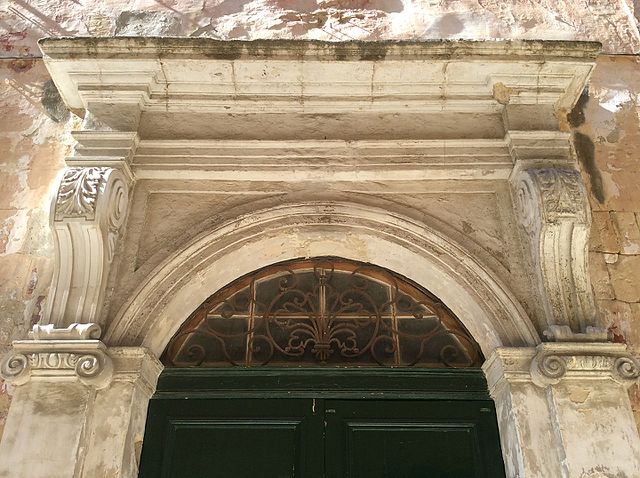 Door cornice and wrought iron