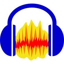 An icon with headphones that have a compression wave between them