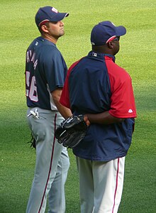 King (right) with teammate Luis Ayala in 2008 Ayala King.jpg