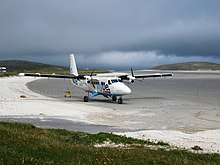 Barra's unique beach airport runway Barra Airport Arrivals (geograph 3230484).jpg