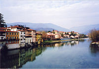 řeka v Bassano del Grappa