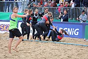 Deutsch: Beachhandball Europameisterschaften 2019 (Beach handball Euro); Tag 5: 6. Juli 2019 – Frauen, Platzierungsspiel für die Ränge 9–12, Deutschland-Polen 2:1 (22:23, 19:16, 7:6) English: Beach handball Euro; Day 5: 6 July 2019 – Placement Match/Cross Match for rank 9–12 Women – Germany-Poland 2:1 (22:23, 19:16, 7:6)