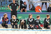 Deutsch: Beachhandball Europameisterschaften 2019 (Beach handball Euro); Tag 3: 4. Juli 2019 – Frauen, Hauptrunde Gruppe II, Deutschland-Spanien 1:2 (18:24, 24:14, 8:9) English: Beach handball Euro; Day 3: 4 July 2019 – Women Main Round Group II – Germany-Spain 1:2 (18:24, 24:14, 8:9)