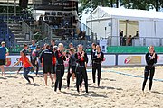 Deutsch: Beachhandball Europameisterschaften 2019 (Beach handball Euro); Tag 3: 4. Juli 2019 – Frauen, Hauptrunde Gruppe II, Deutschland-Spanien 1:2 (18:24, 24:14, 8:9) English: Beach handball Euro; Day 3: 4 July 2019 – Women Main Round Group II – Germany-Spain 1:2 (18:24, 24:14, 8:9)