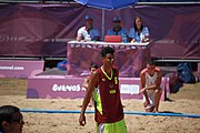 Deutsch: Beachhandball bei den Olympischen Jugendspielen 2018; Tag 4, 10. Oktober 2018; Jungs, Vorrunde, Gruppe A - Spanien-Venezuela 2:0 English: Beach handball at the 2018 Summer Youth Olympics at 10 October 2018 – Boys Preliminary Round Group A – Spain-Venezuela 2:0