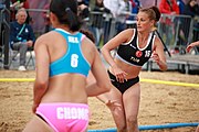 Deutsch: Beachhandball bei den Olympischen Jugendspielen 2018; Tag 6, 12. Oktober 2018; Mädchen, Platzierungsspiel um Rang 9 und 10 – Türkei-Hongkong 2:0 English: Beach handball at the 2018 Summer Youth Olympics at 12 October 2018 – Girls Women's Placement Match 9-10 – Türkei-Hong Kong 2:0