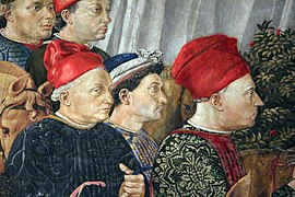 Benozzo gozzoli, corteo dei magi, 1 inizio, 1459, 30.JPG