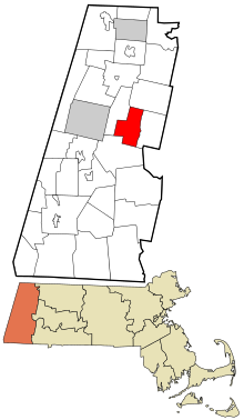 Condado de Berkshire Massachusetts Áreas incorporadas y no incorporadas Hinsdale destacó.svg