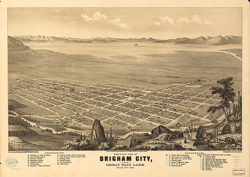 File:Bird's-eye view of Brigham City and Great Salt Lake, Utah, Ty. 1875. LOC 75696607.jpg