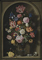 Ambrosius Bosschaert: Květiny v kamenném výklenku, 1618