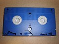 Blue VHS cassette underside