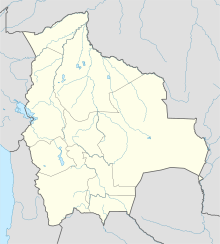 Karta kaže lokacijo v Boliviji