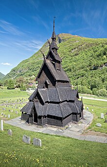 Borgund stave church, Norway, late 12th century Borgund Stave Church in Laerdalen, 2013 June.jpg
