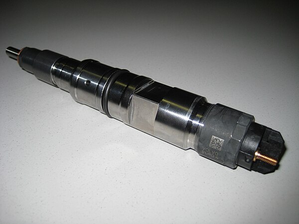 Bosch common rail diesel fuel injector from a Volvo truck engine