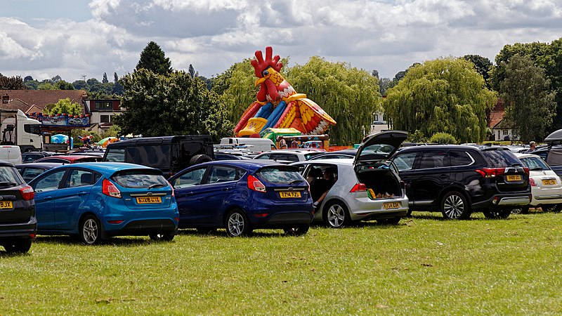 File:Bouncy Castle car park at Abridge Village Weekend 2022, Essex.jpg