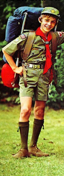 Boy Scout, 1974, wearing uniform of the time