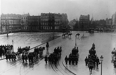 German military parade in Lille, 1915