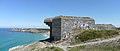 Panorama from Point de Pen-Hir: left the Toulinguet lighthouse, right a bunker from the Atlantic Wall, Camaret-sur-mer (France)
