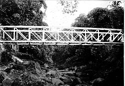 COLLECTIE TROPENMUSEUM Spoorbrug van de Serajoedal-Stoomtram-Maatschappij over de Peloes-rivier in de dessa Soekaradja-Wetan vlak bij de halte Soekaradja Midden-Java TMnr 60004521.jpg