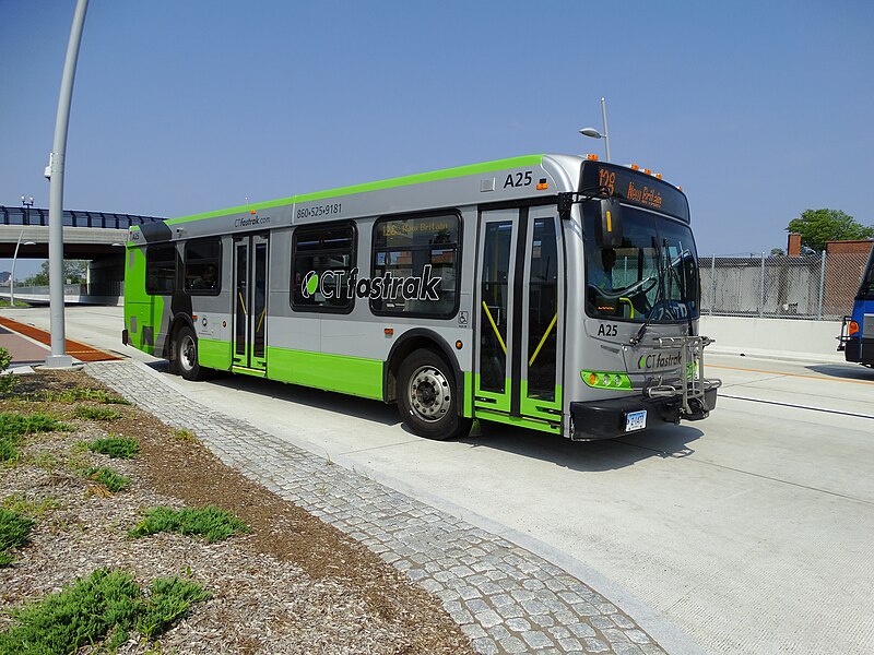 File:CTfastrak route 128 bus at Flatbush Avenue, June 2015.jpg