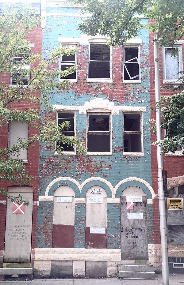 Calloway's boyhood home in Baltimore, before its demolition in September 2020