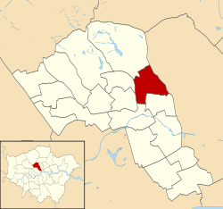 Kentish Town highlighted within Camden