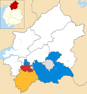 2016 local election results in Carlisle Carlisle wards 2016.svg