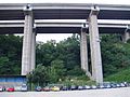 Italiano: Uno dei viadotti dell'autostrada A26, fotografato dal campo sportivo del comune di Mele (GE)