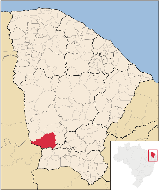 Localização de Aiuaba no Ceará