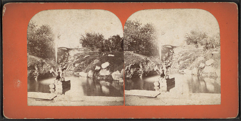 File:Central Park, fountain near 5th Avenue entrance, from Robert N. Dennis collection of stereoscopic views.jpg