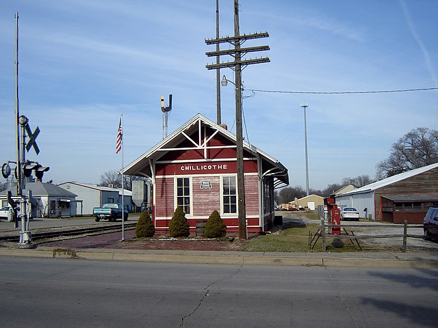 The former Rock Island Depot at Chillicothe, Illinois, now a railroad museum