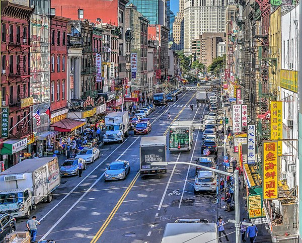 Little Fuzhou (on East Broadway) is seen from the Manhattan Bridge.